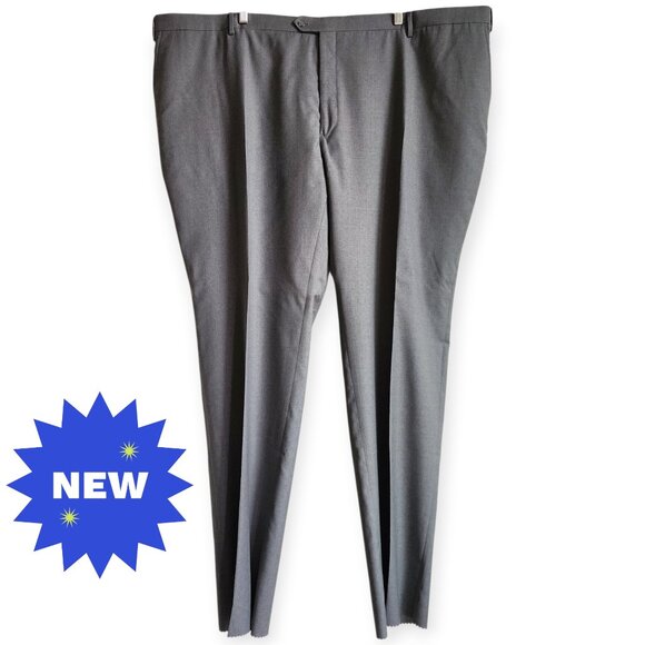 54 Waist Dress Pants Gray Short Jos A Bank 1905 Pant Wool New Nwt Size Man Light - Picture 1 of 17